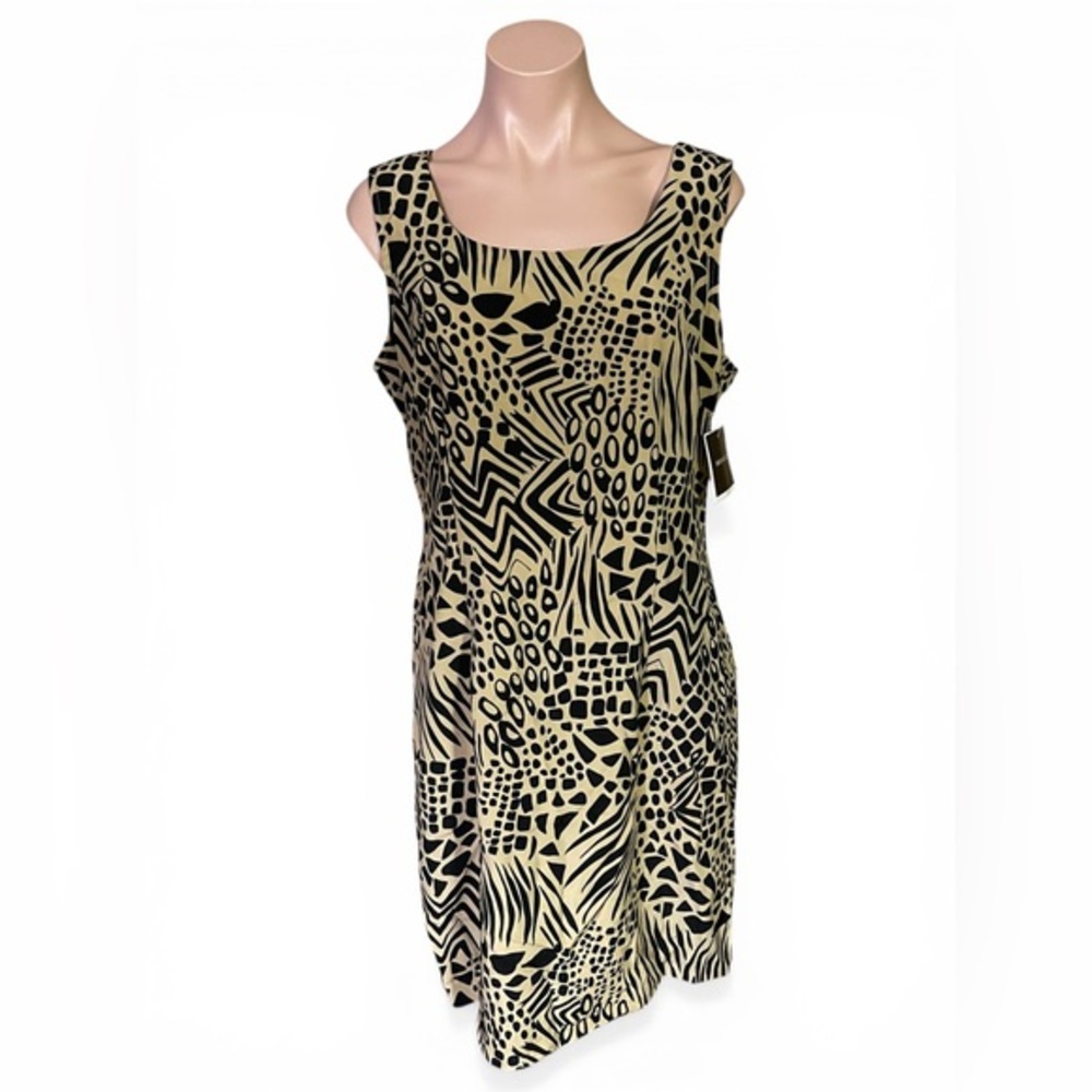 Sag Harbor Women’s Size 12 Animal Print Sleeveless Knee Length Sheath Dress NWT